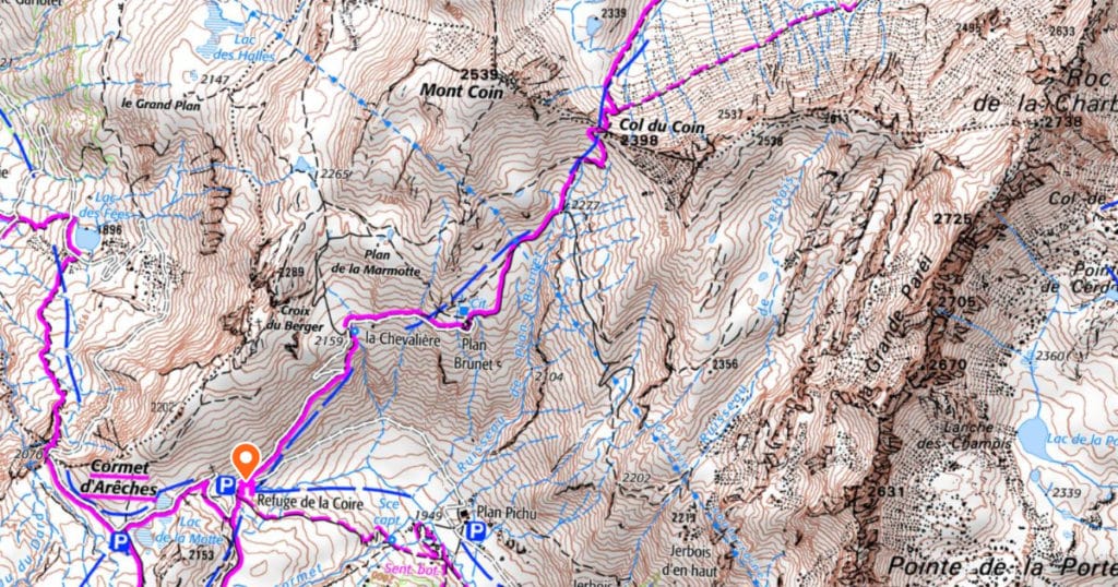 col du coin et refuge de la coire