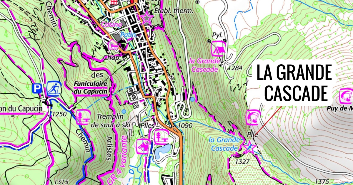 carte IGN grande cascade mont dore